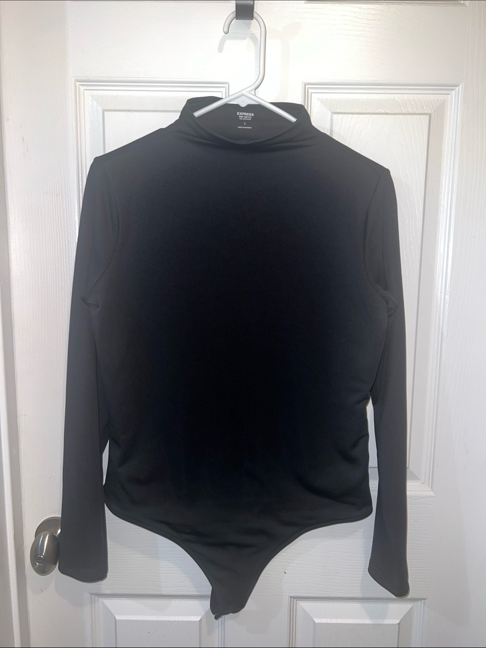 Express Black Long-Sleeve Mock Neck Bodysuit